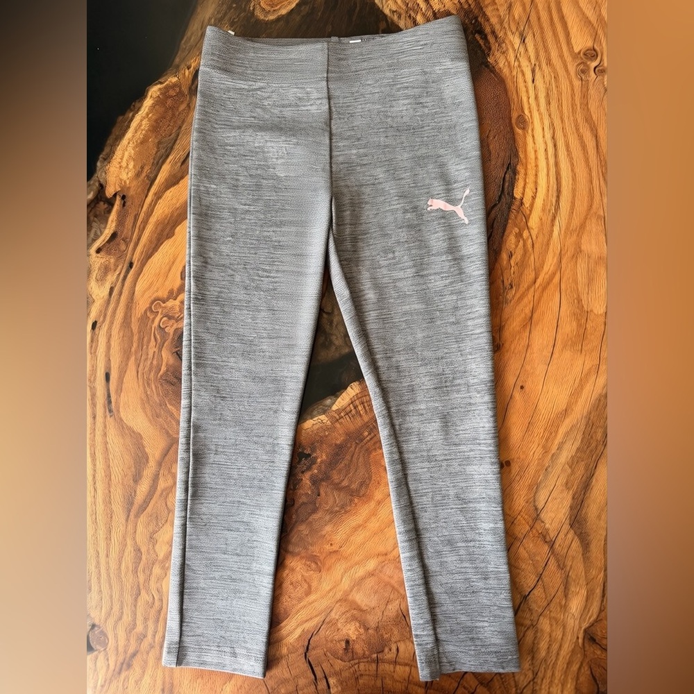 Puma Girls Leggings Size 5 Gray Athletic Stretch Pants